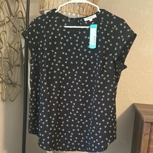 Black Patterned Women's Top